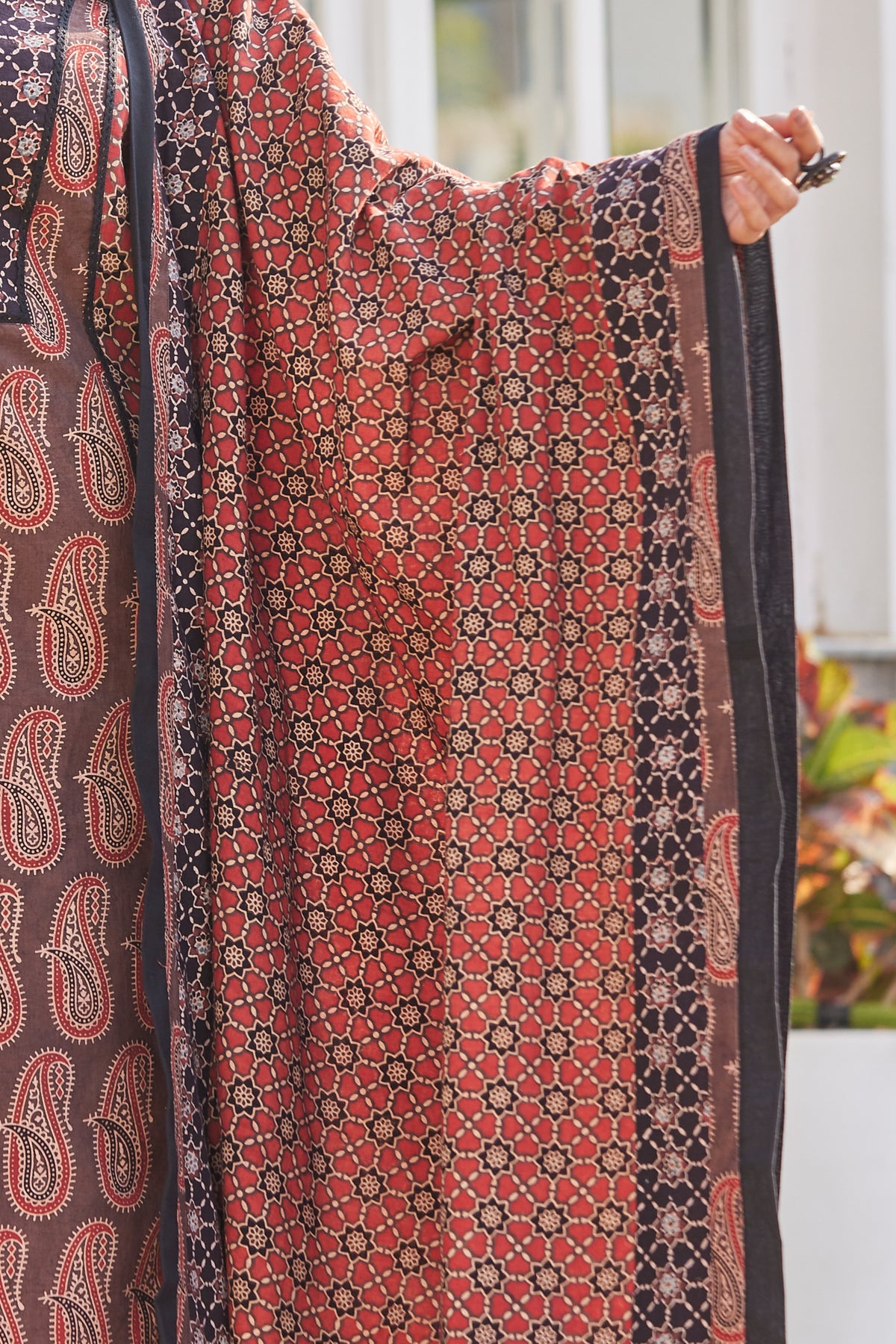 Ajrakh Hand Block Print Dupatta