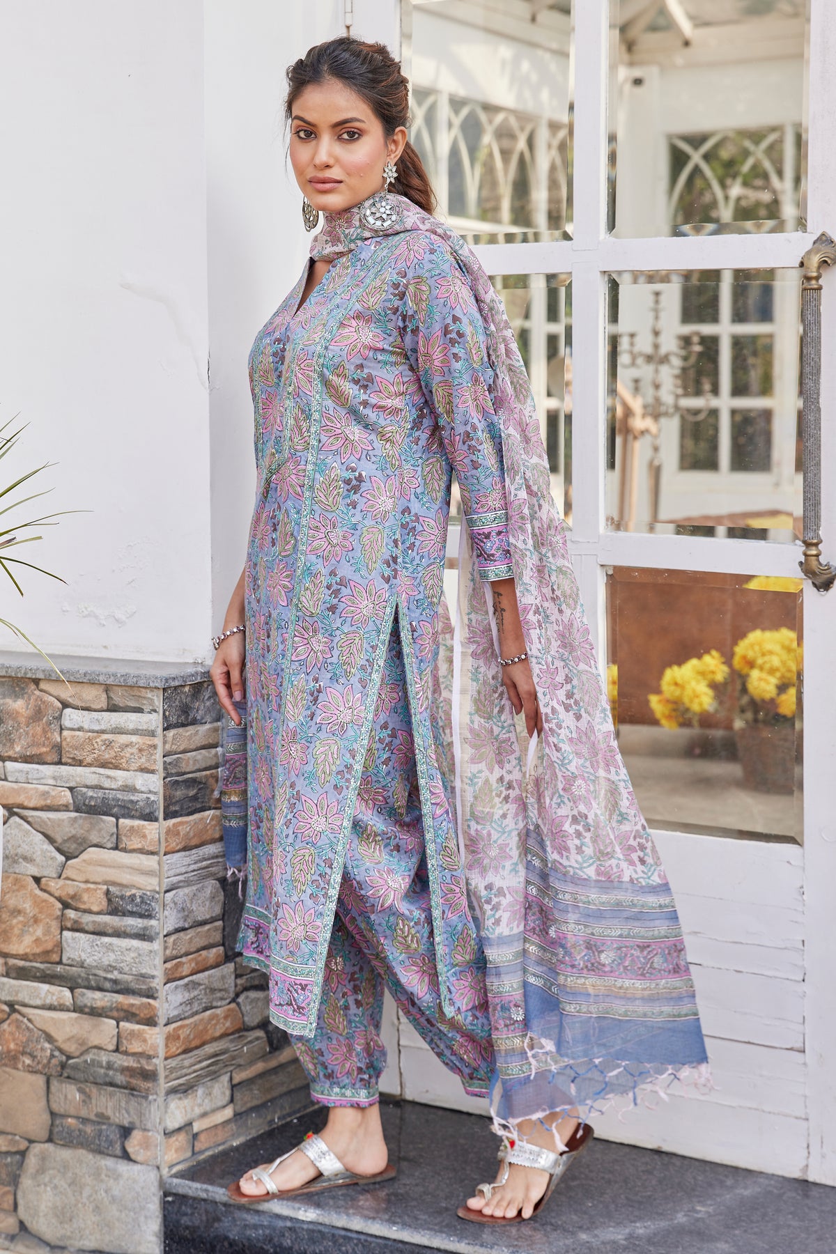 Shop Hand Block Print Afghani Style Long Kurta Online for Women