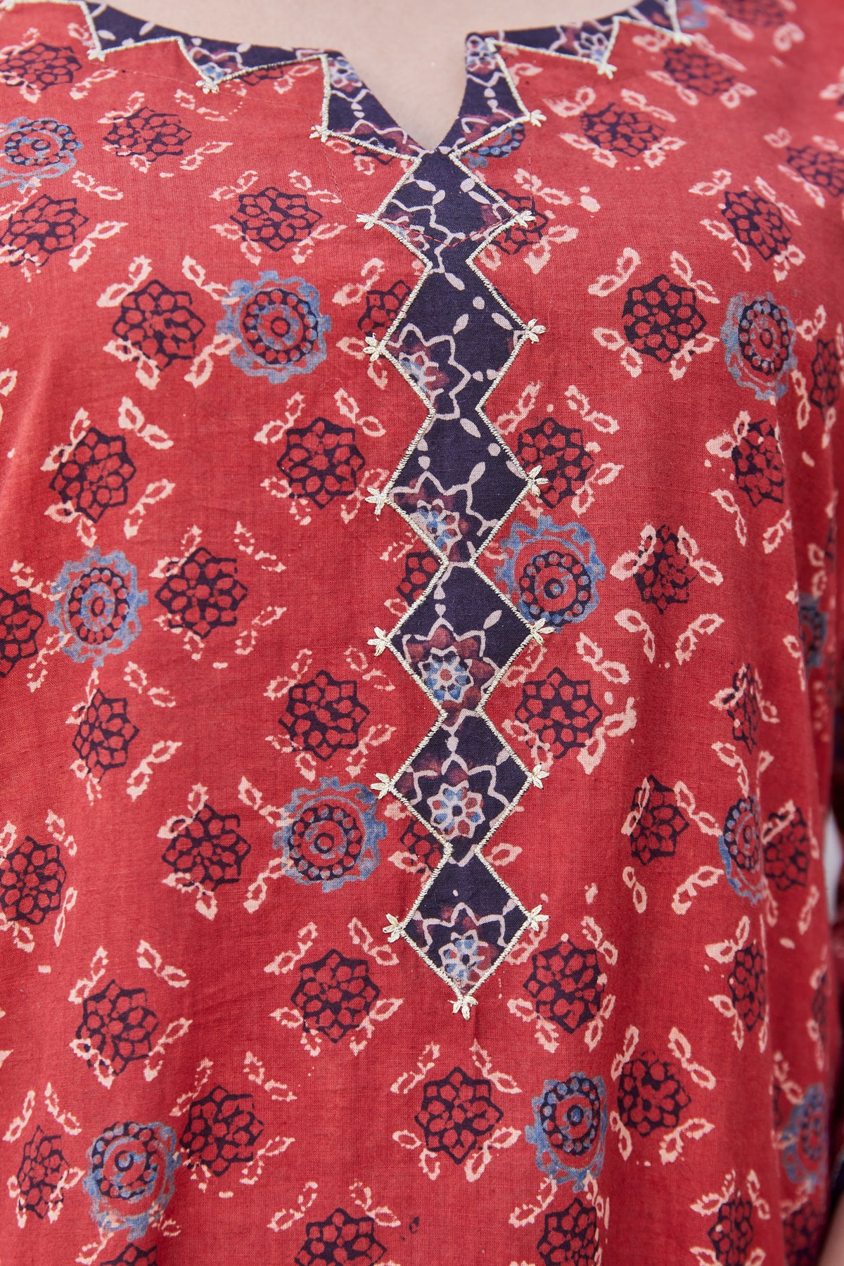 Ajrakh Print Long Kurta for Women Online