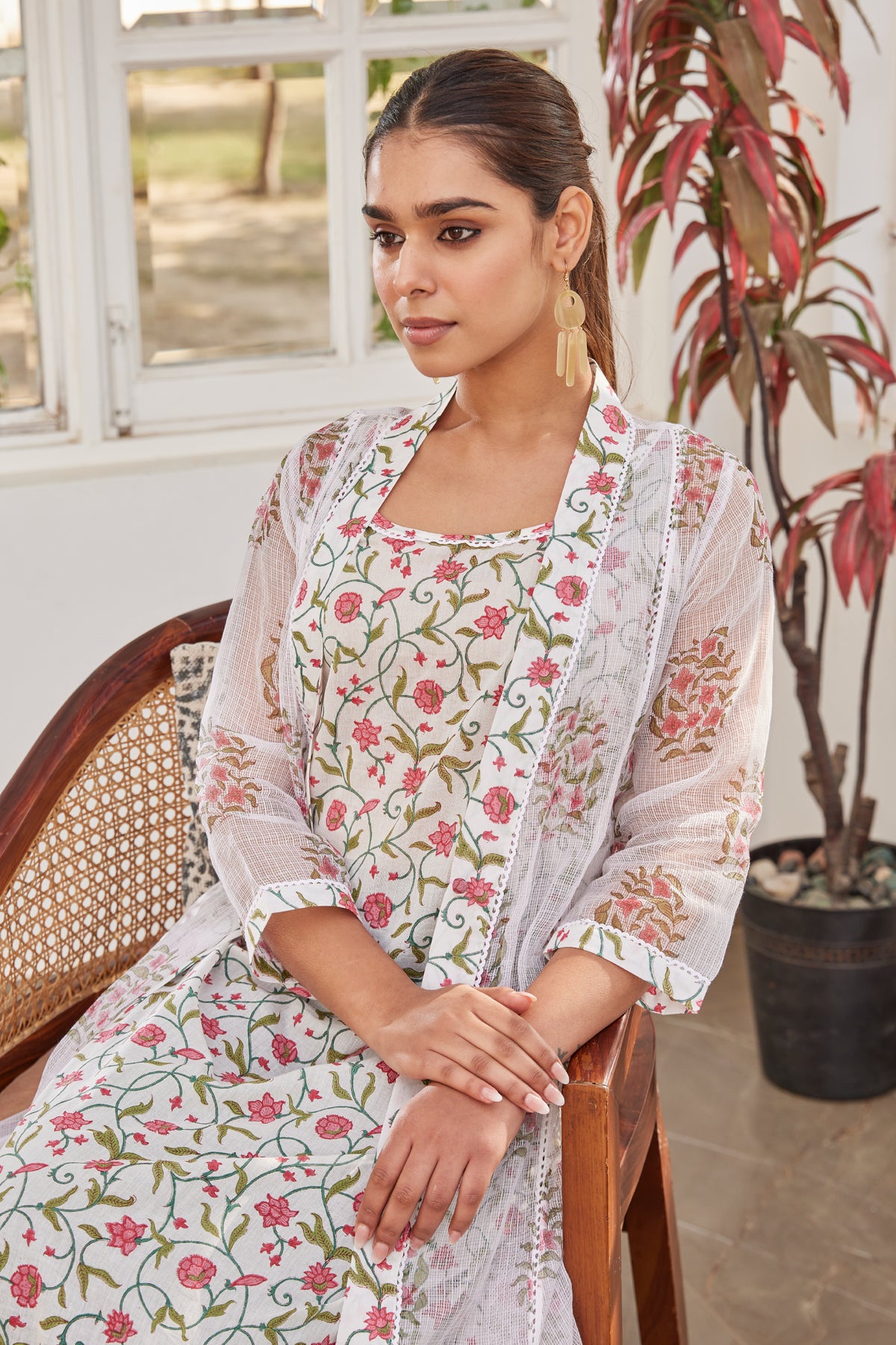 Floral Hand Block Print Co-Ord Set for Women | The Vishnu Store