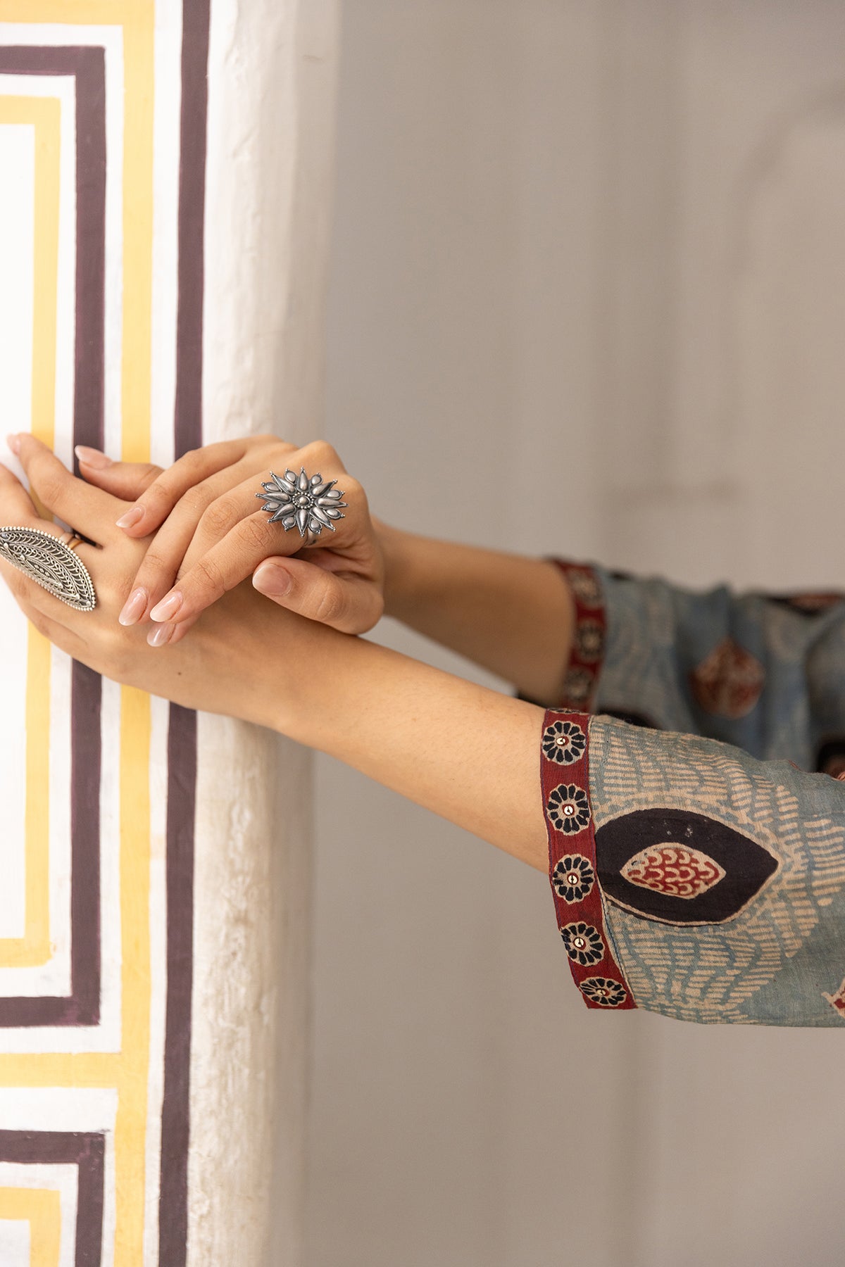 chanderi fabric printed suit set
