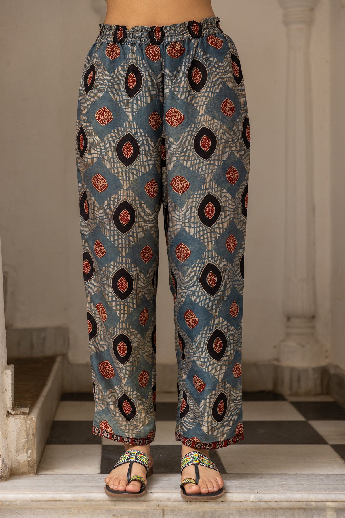 printed suit with matching dupatta and pant