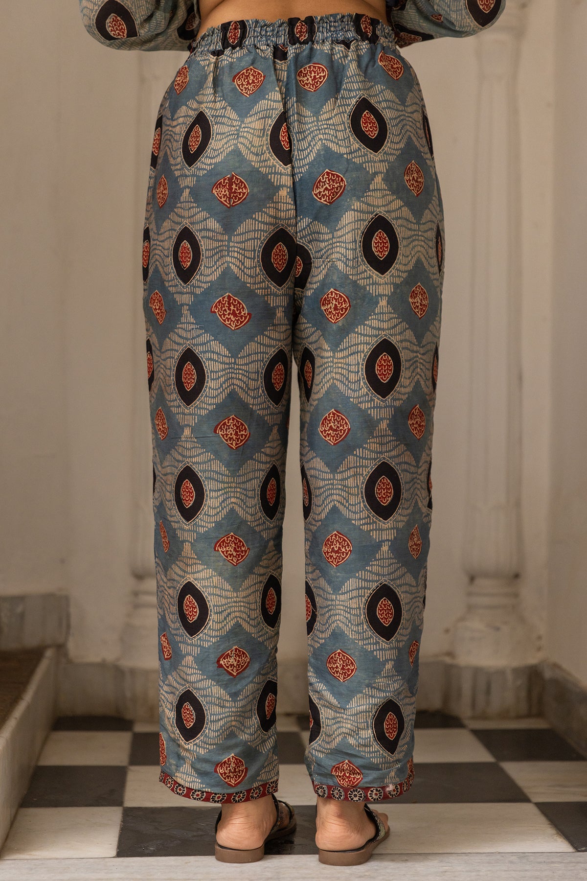 chanderi print suit set with dupatta