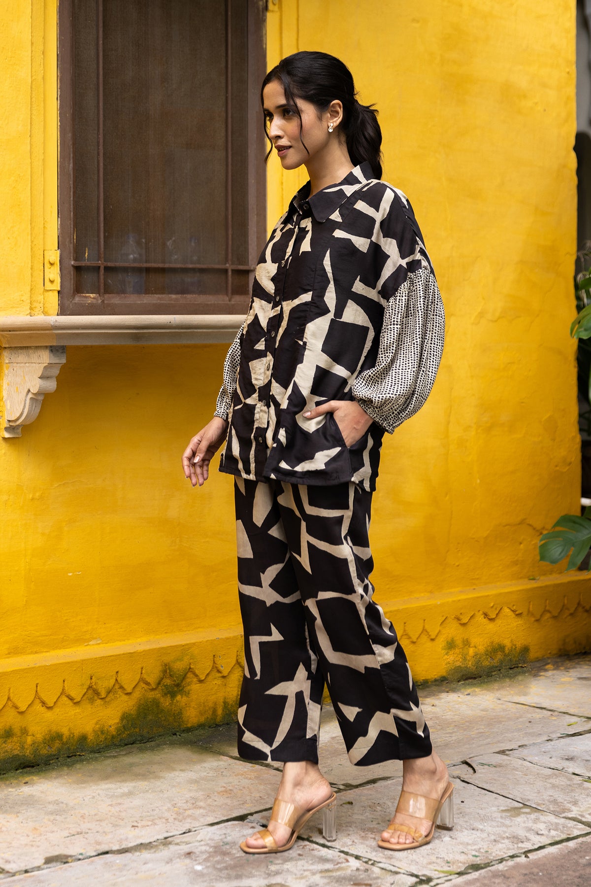 Printed Co-ord Set with Peter Pan Collar