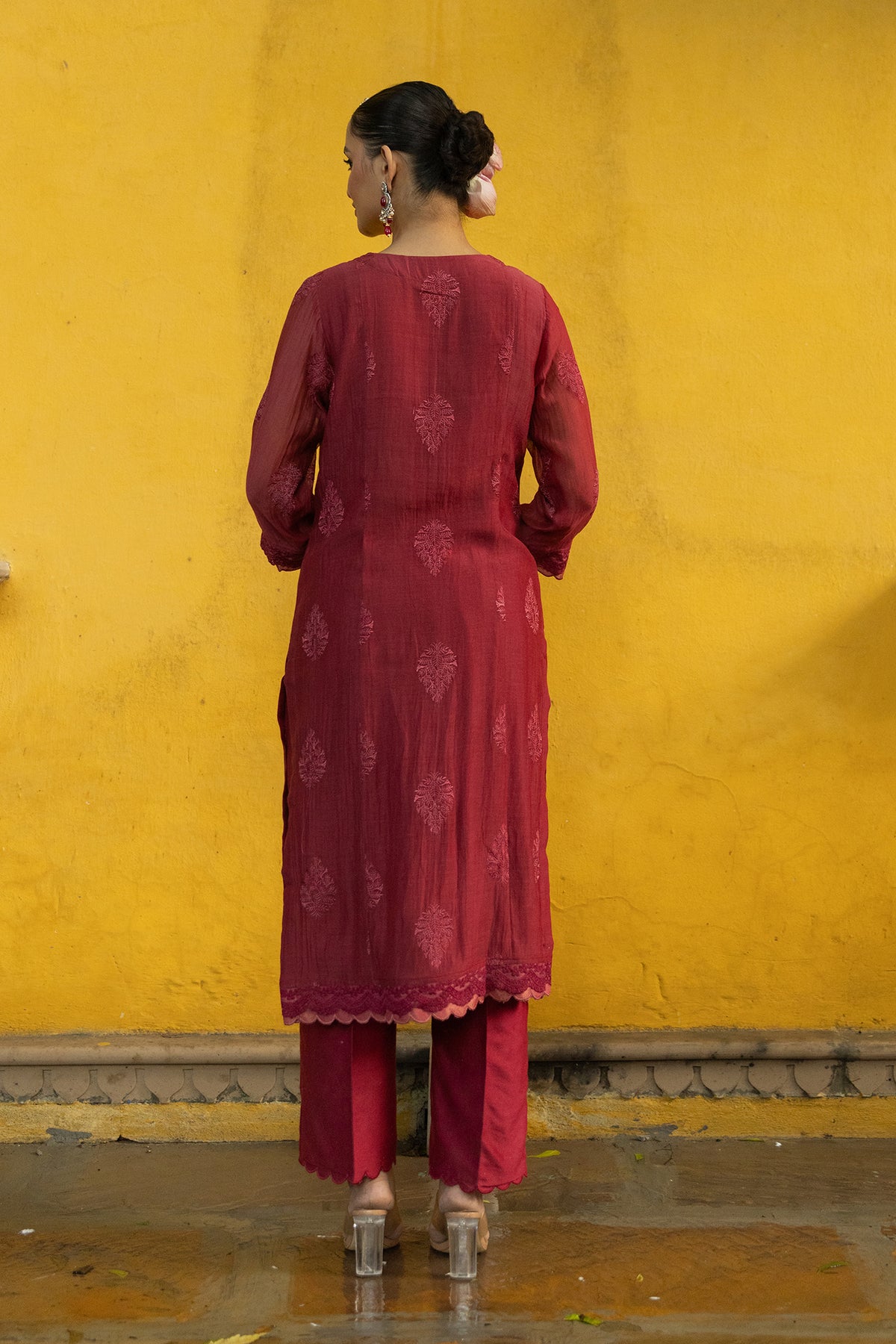Mul chanderi suit set with matching dupatta and pant