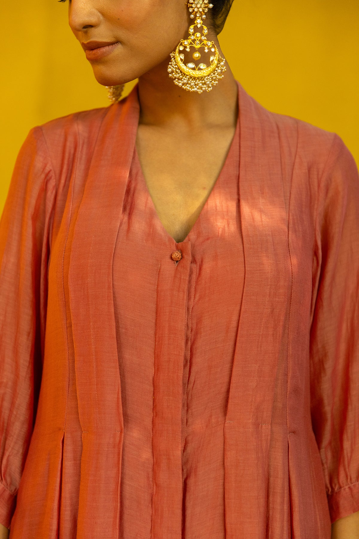 chanderi fabric 2-piece suit set lined with mul cotton