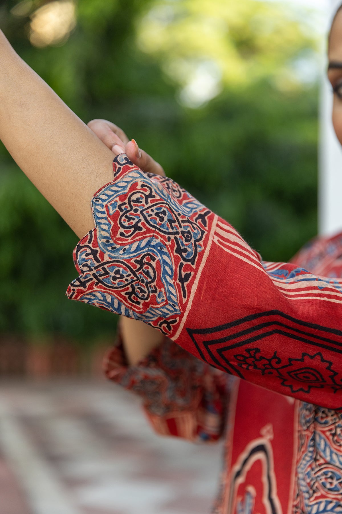 Muslin Ajrakh Print Signature Dart Dress