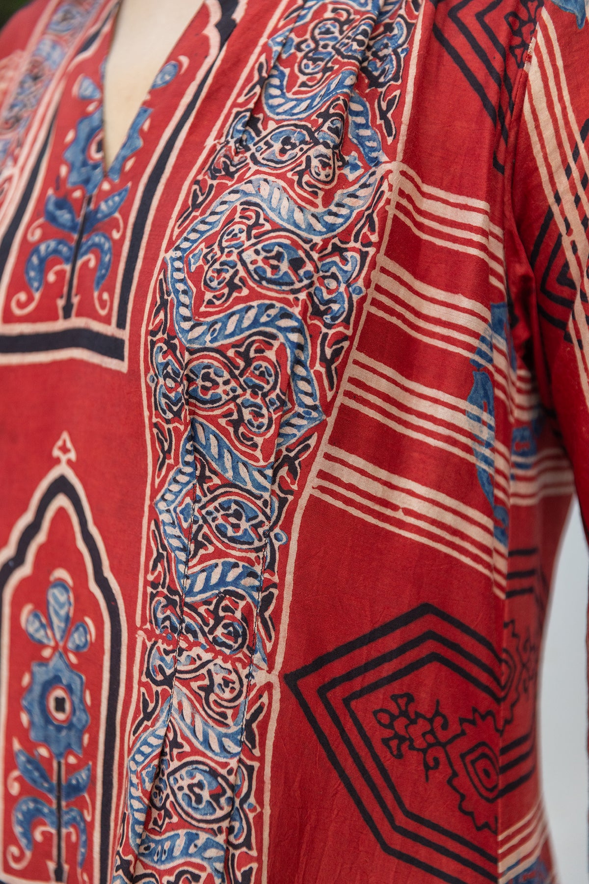 Muslin Ajrakh Print Signature Dart Dress