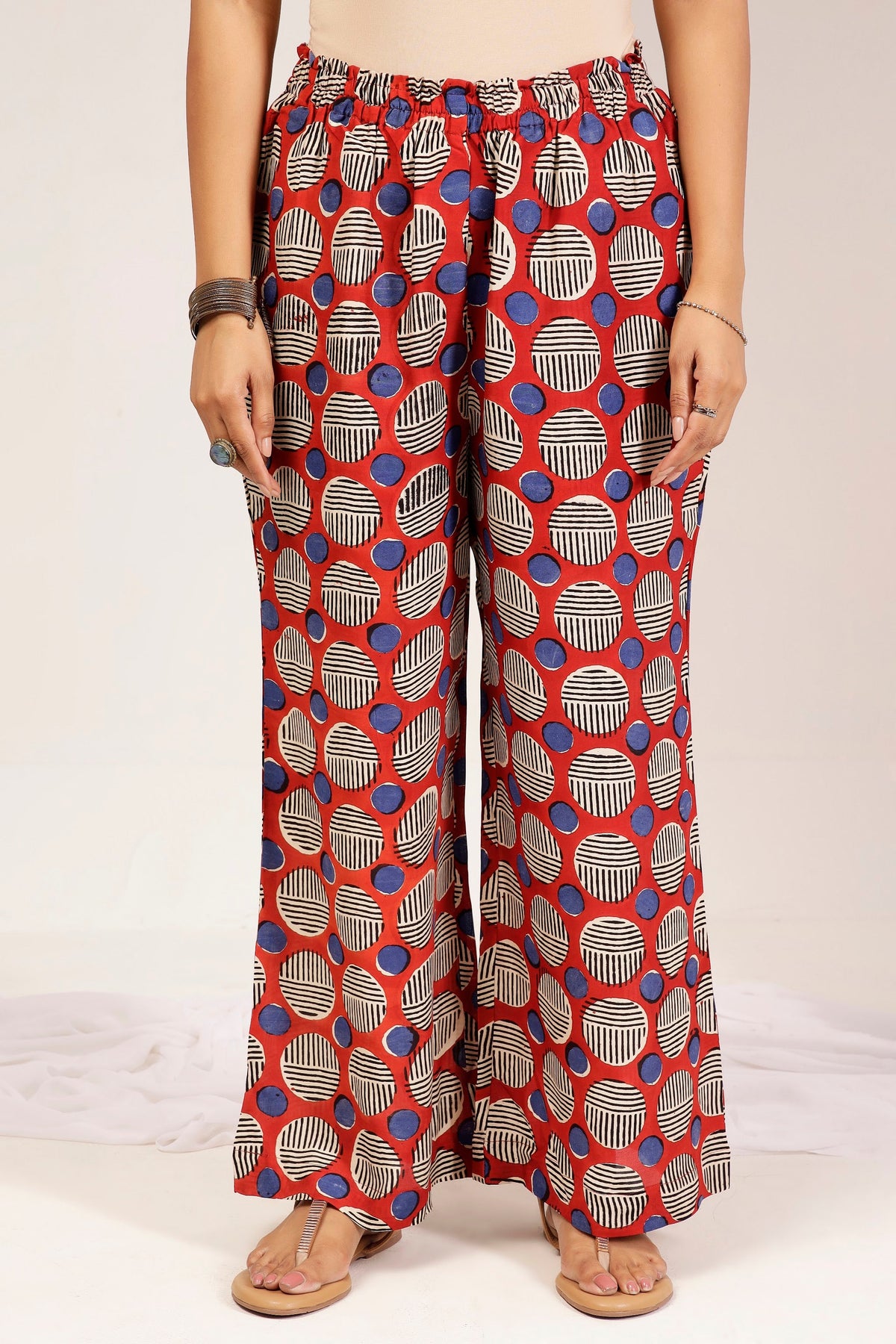 Rust Brick Geometric Bagru Print Muslin Cotton Co-Ord Set