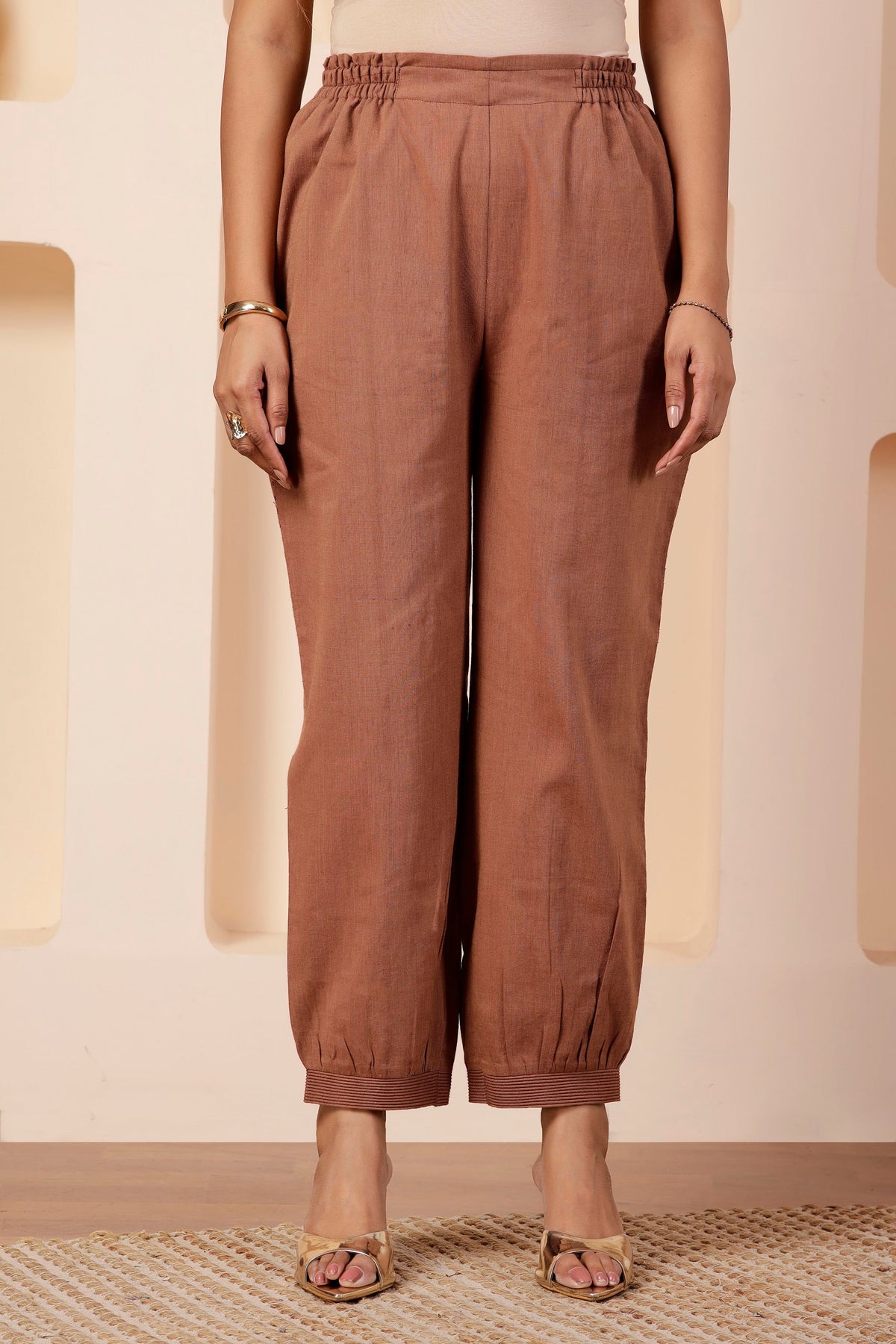 Taupe Handwoven Khadi Cotton Salwar Co-ord Set