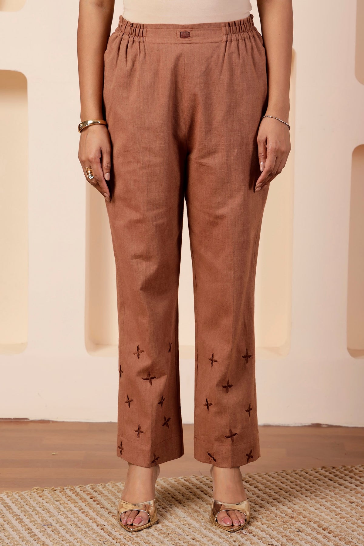 Clay brown Handwoven Cotton Short Tunic Co-ord Set