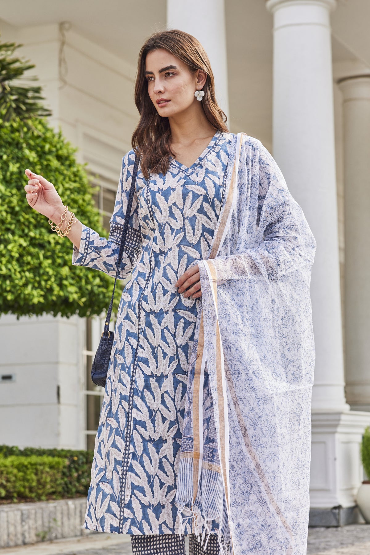 Soft cotton mul straight long kurta for women
