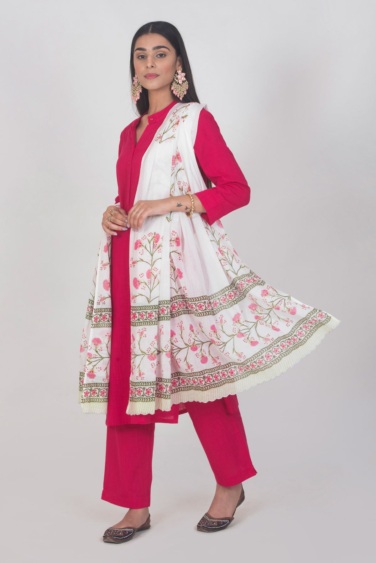 Hand Block Print Mul Mul Dupatta