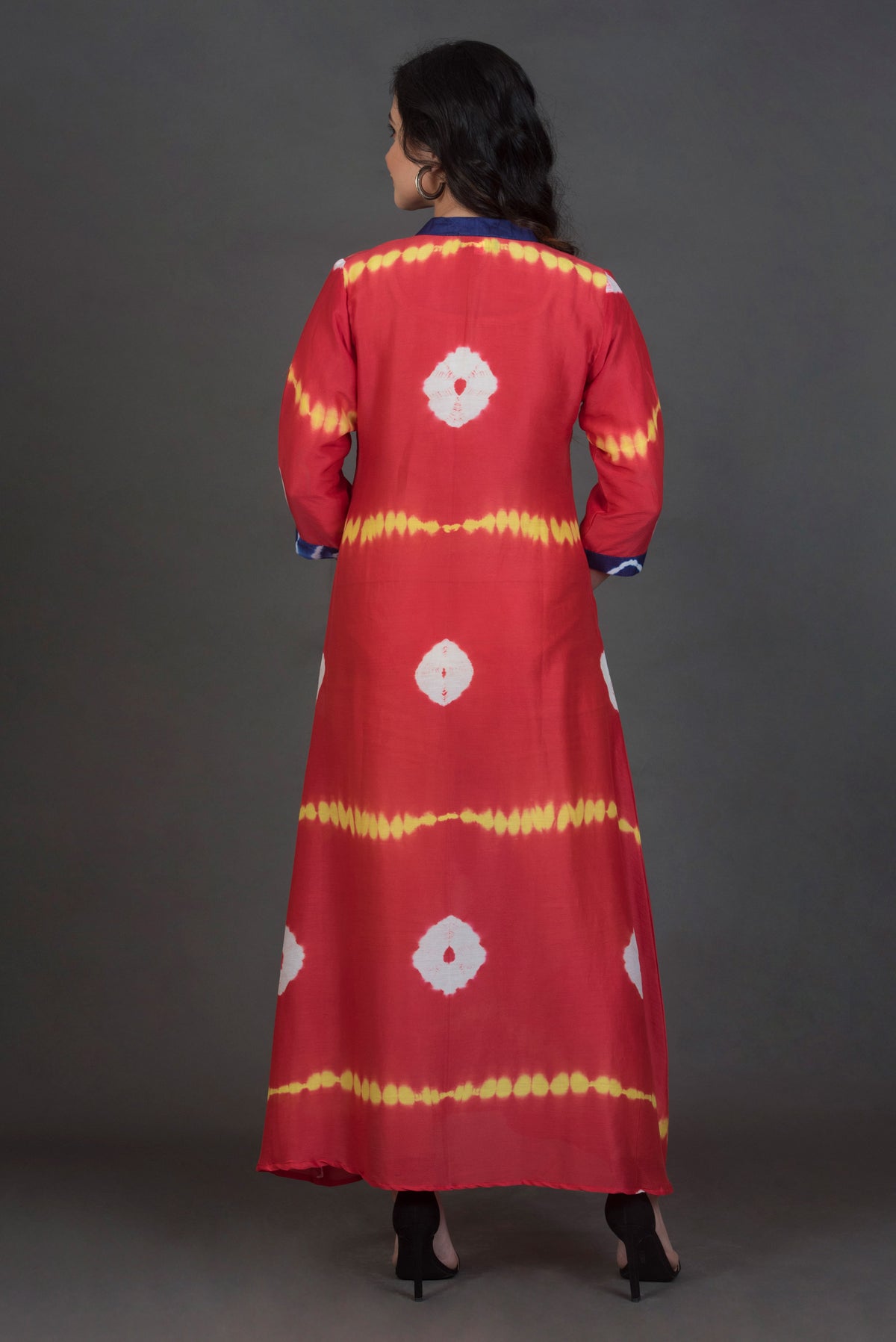 Cotton Silk Shibori Print Dress
