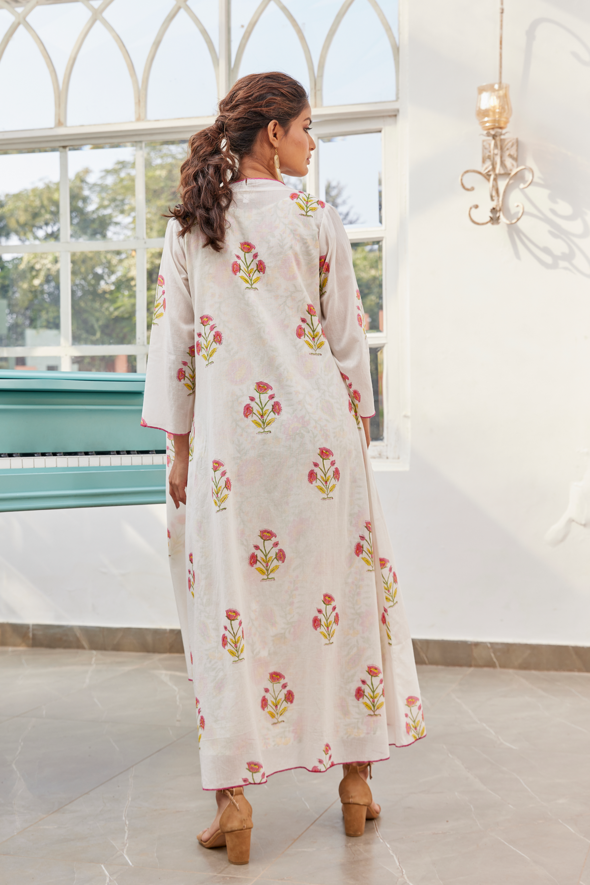 White Two Piece Co-Ord Dress Set With Jacket