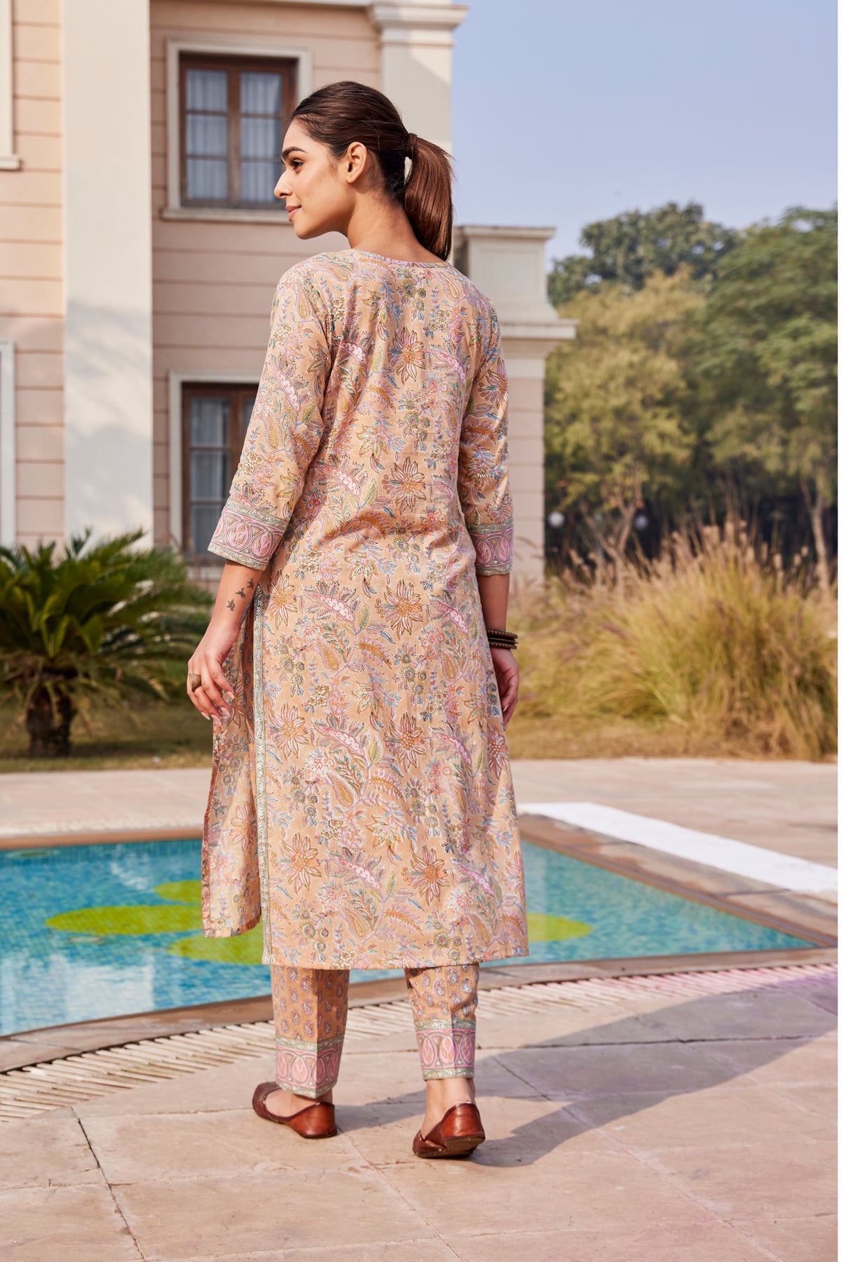 Sanganeri Floral Hand Block Print Kurta