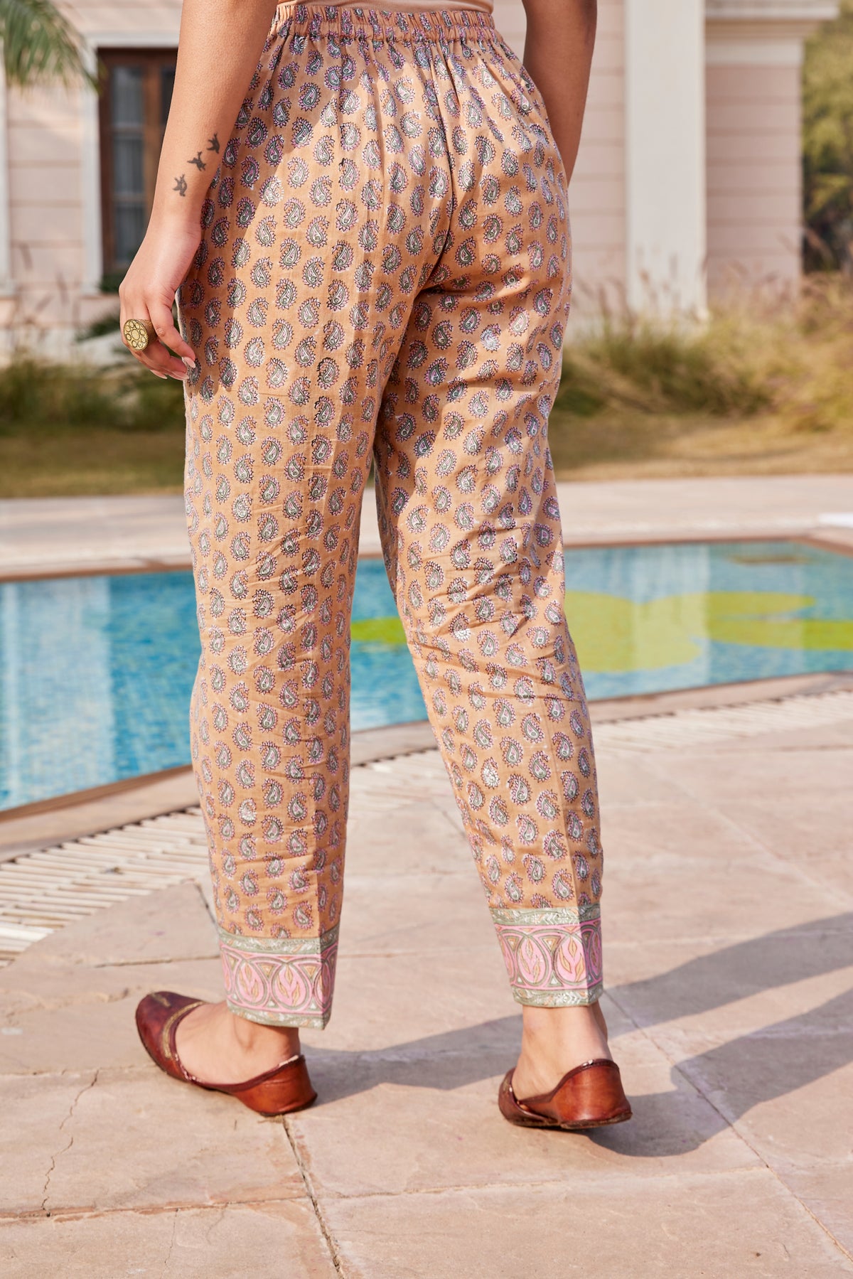 Sanganeri Hand Block Paisley Print Ethnic Trouser