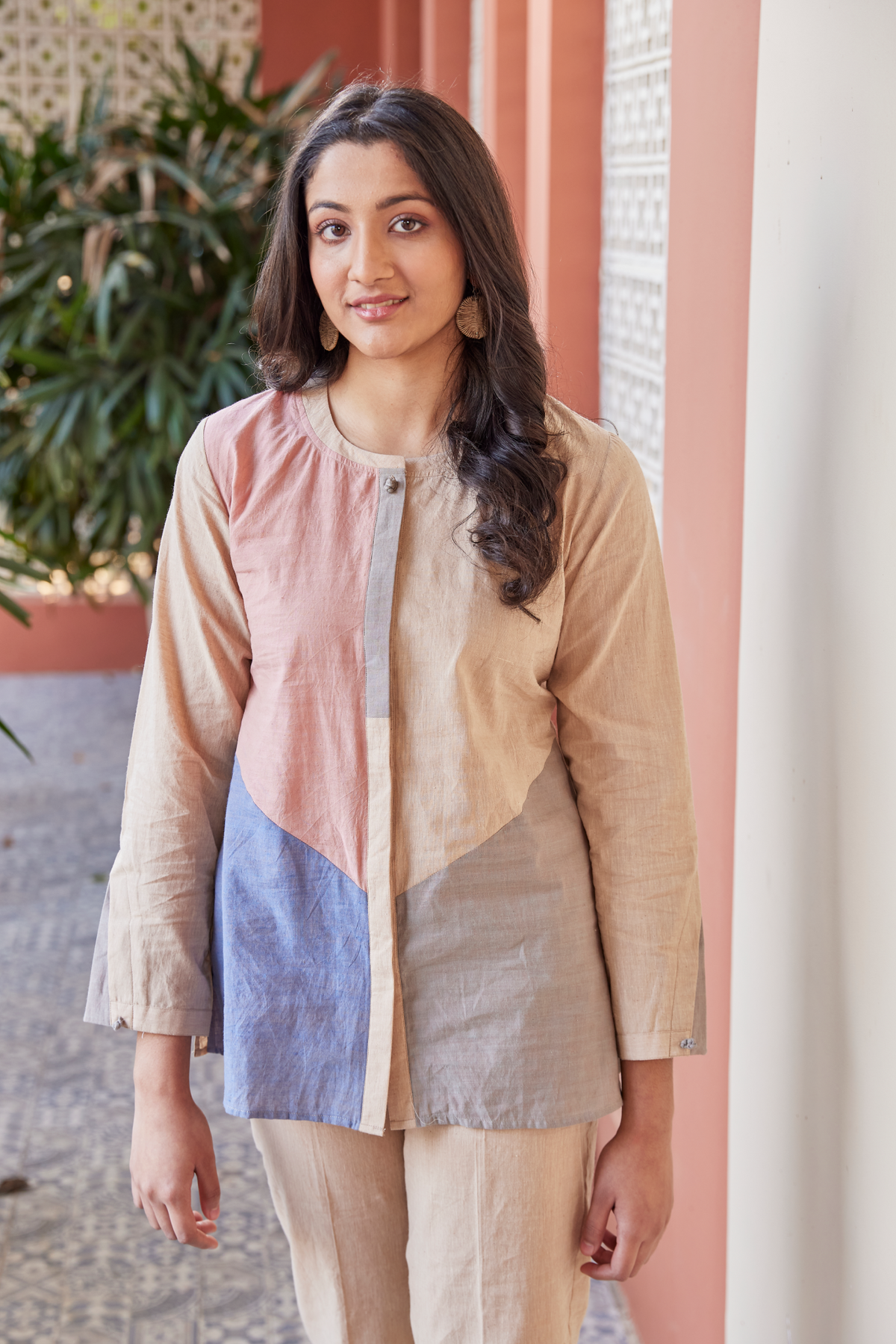Buy Vishnu's Colorblocked Cotton Co-Ord Set for Women Online