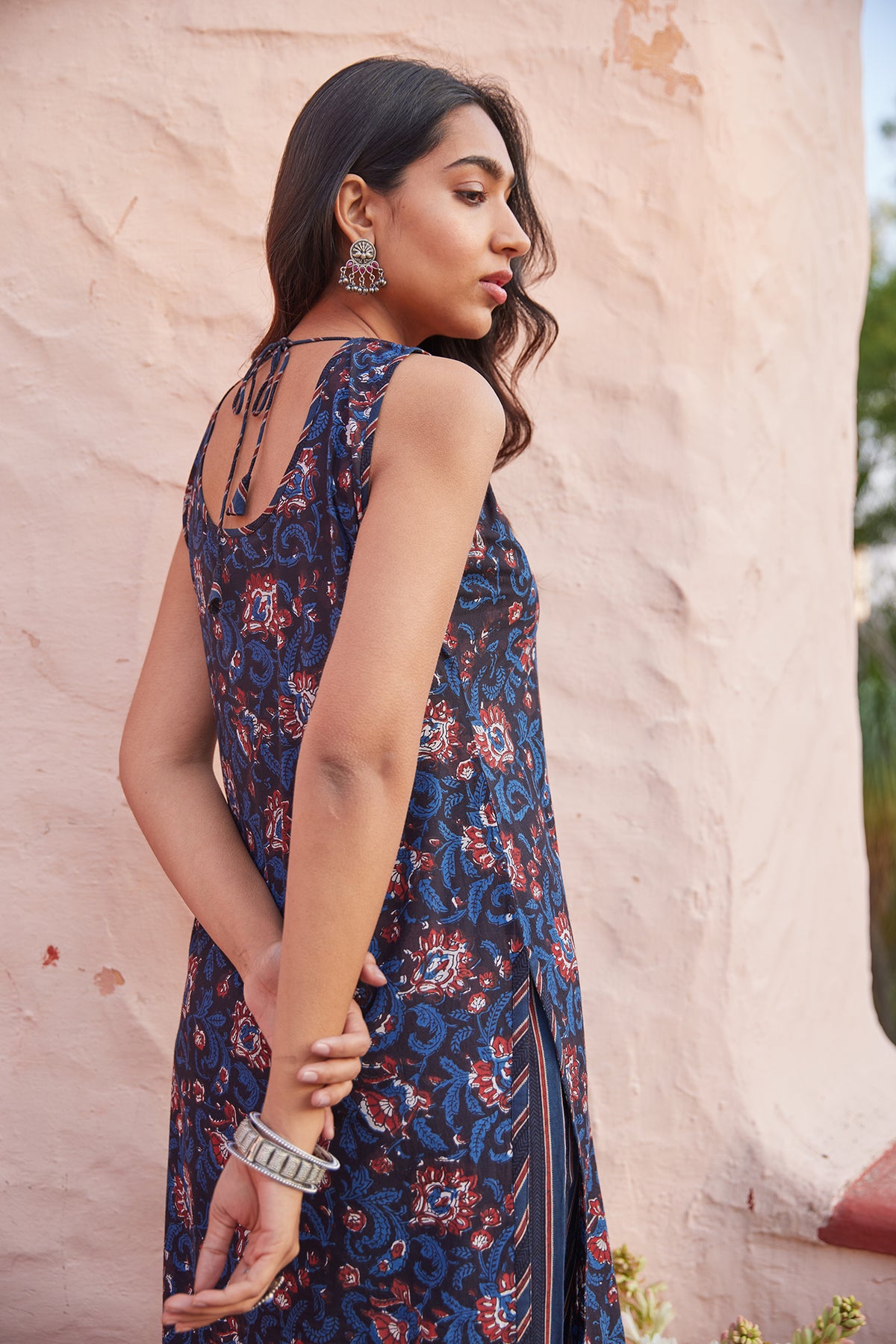 Printed Kurta Set With Cuffed Salwar Pant and Dupatta