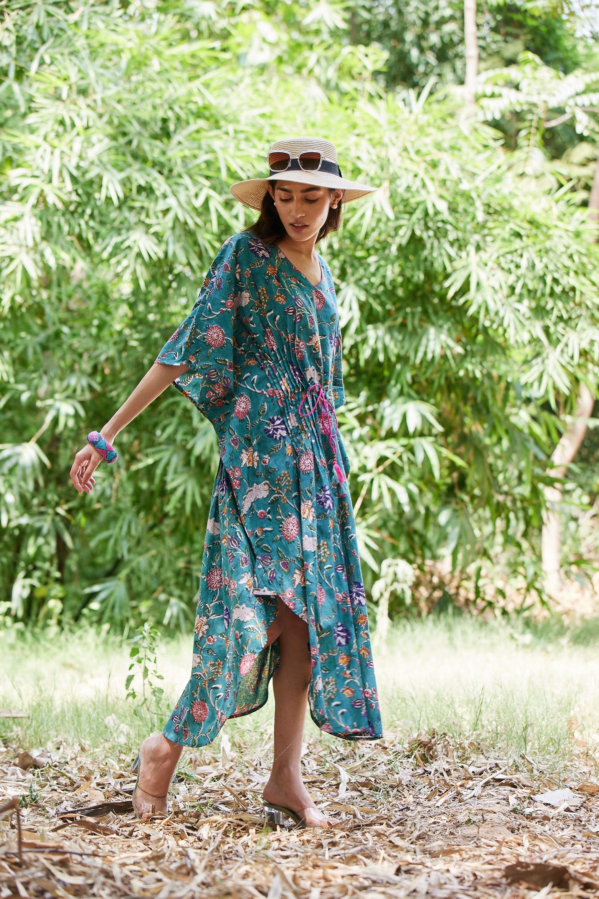 Cotton Mul Hand Block Print Kaftan