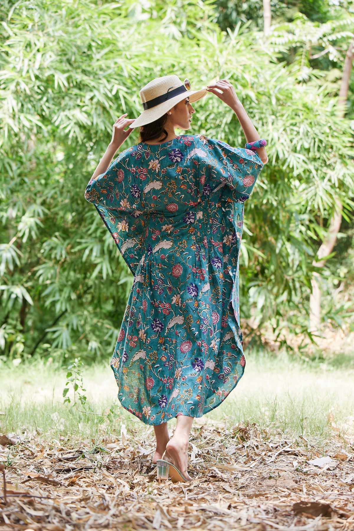 Cotton Mul Hand Block Print Kaftan