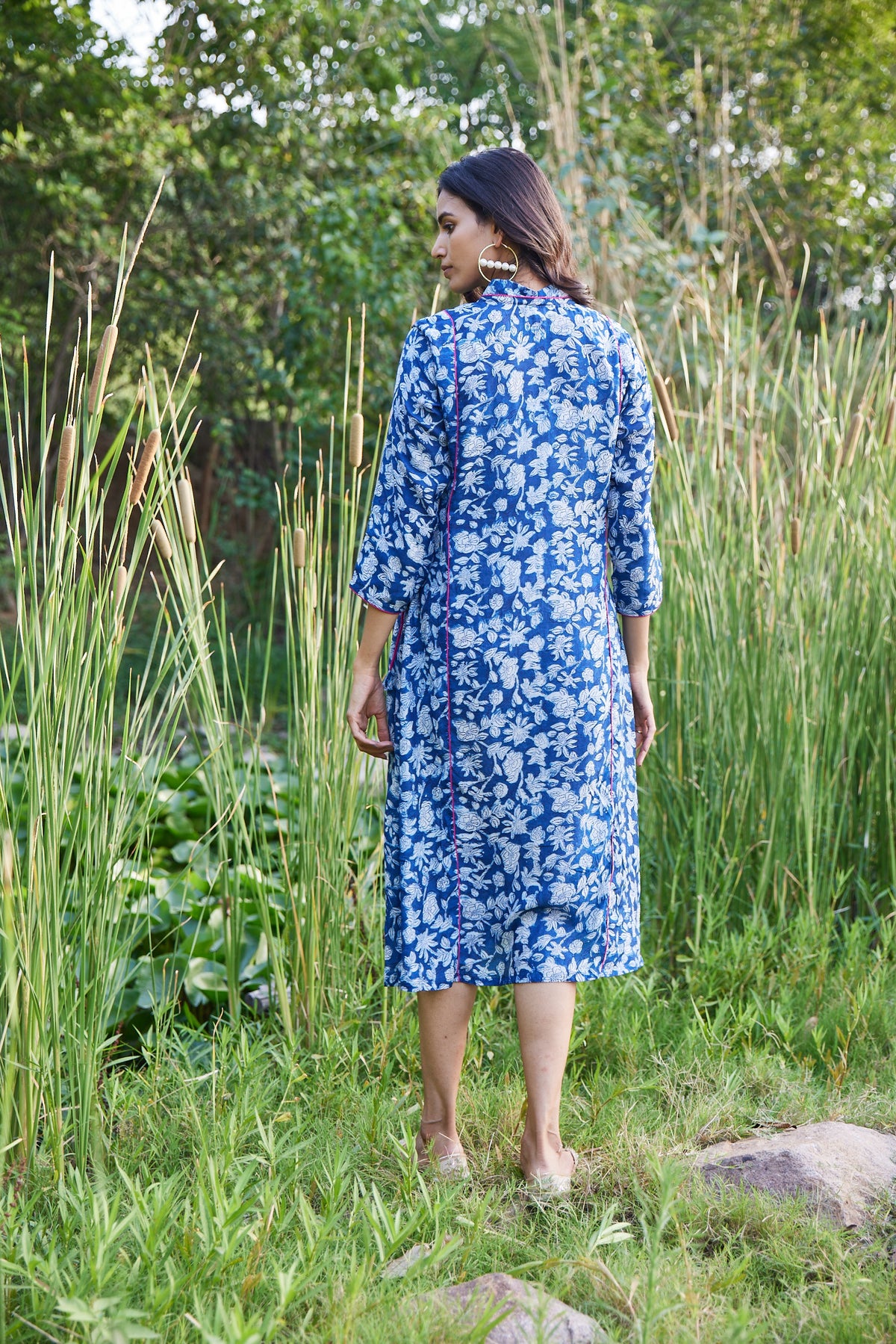 Indigo Blue Angrakha Kurta