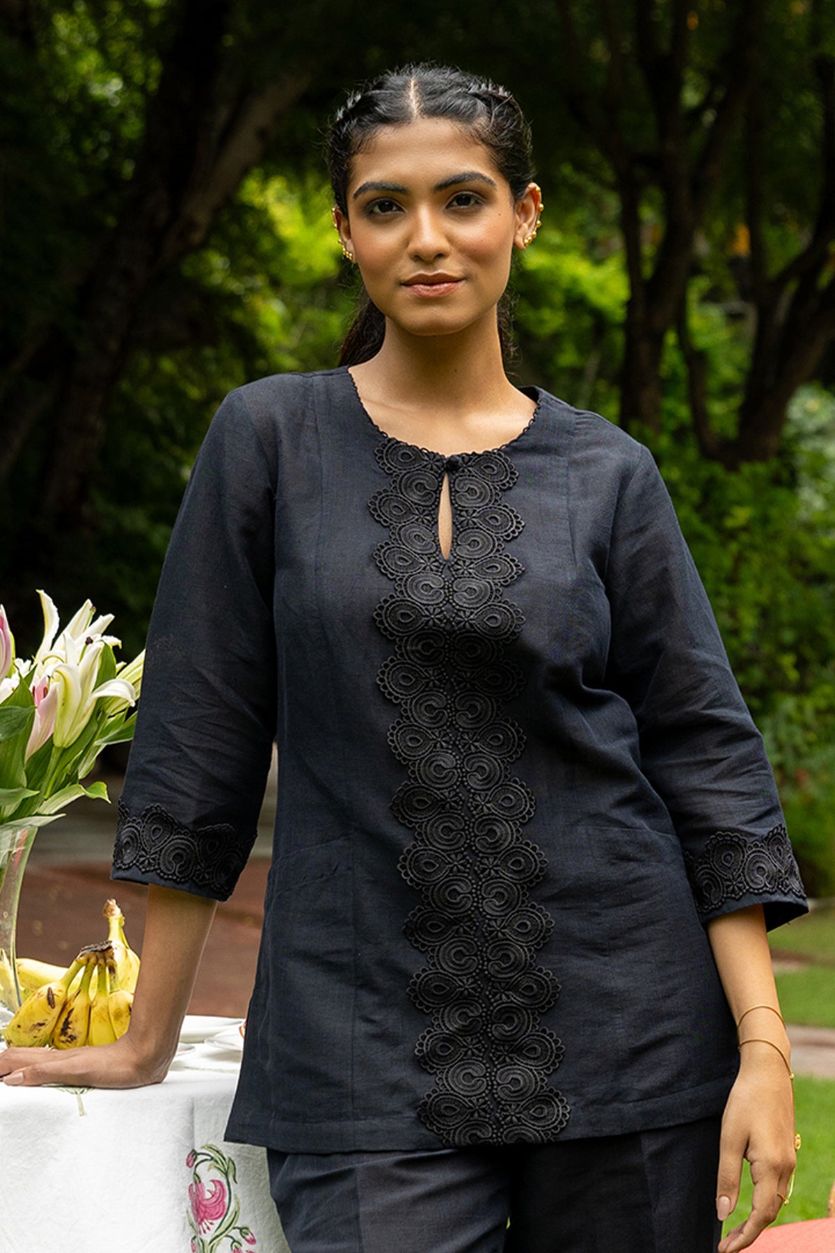 Black linen co-ord set