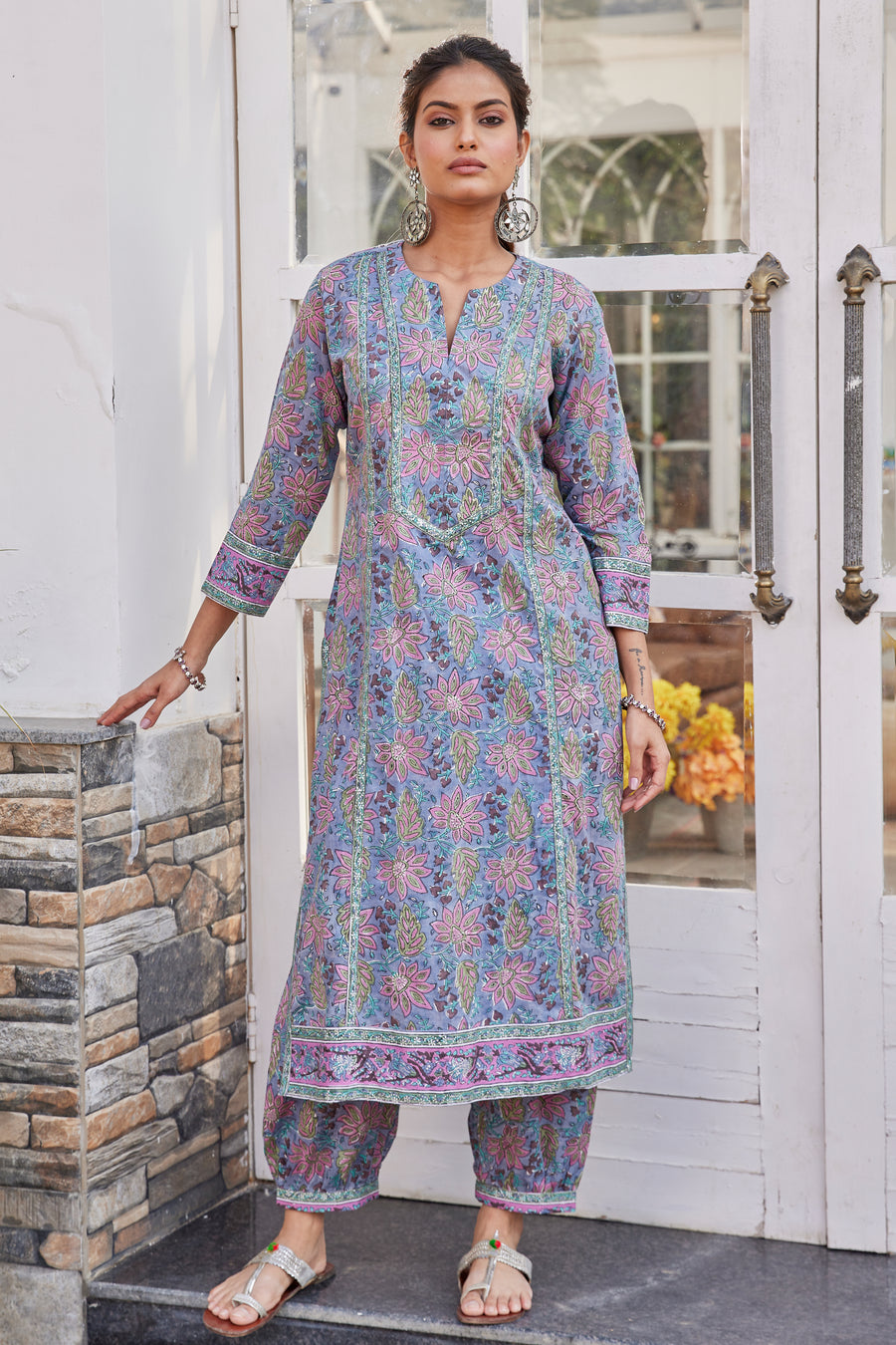 Buy Hand Block Print Afghani Style Long Kurta Online for Women