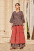 Dual Layered Ajrakh Print Flared Skirt