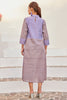 Colorblocked Button Down Shirt Dress With Pocket