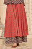Dual Layered Ajrakh Print Flared Skirt