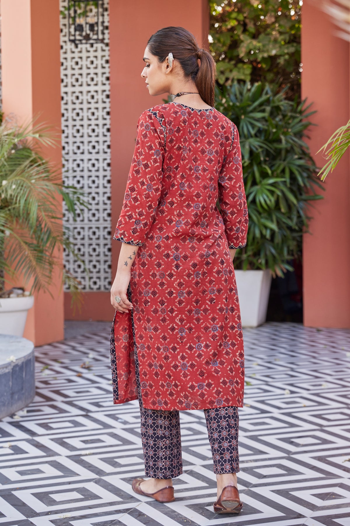 printed long kurta for women