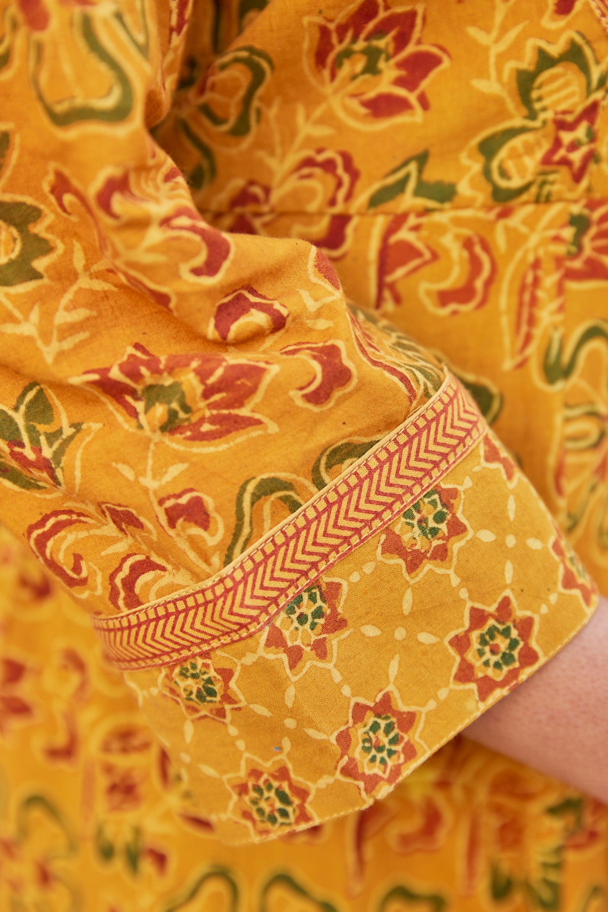 Mustard Ajrakh Print Maxi Anarkali