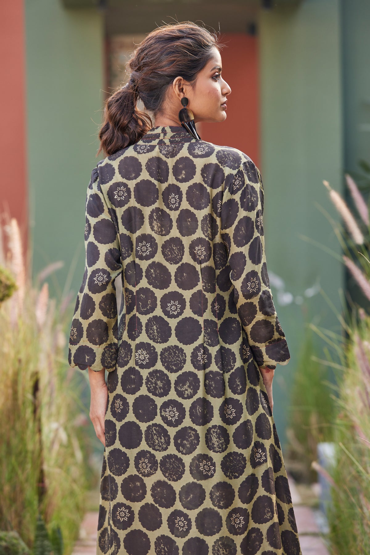 Signature Cut Hand Block Print Dart Dress