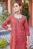 Embroidered Ajrakh Print Long Kurta