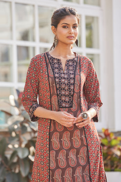 Ajrakh Hand Block Print Kurta