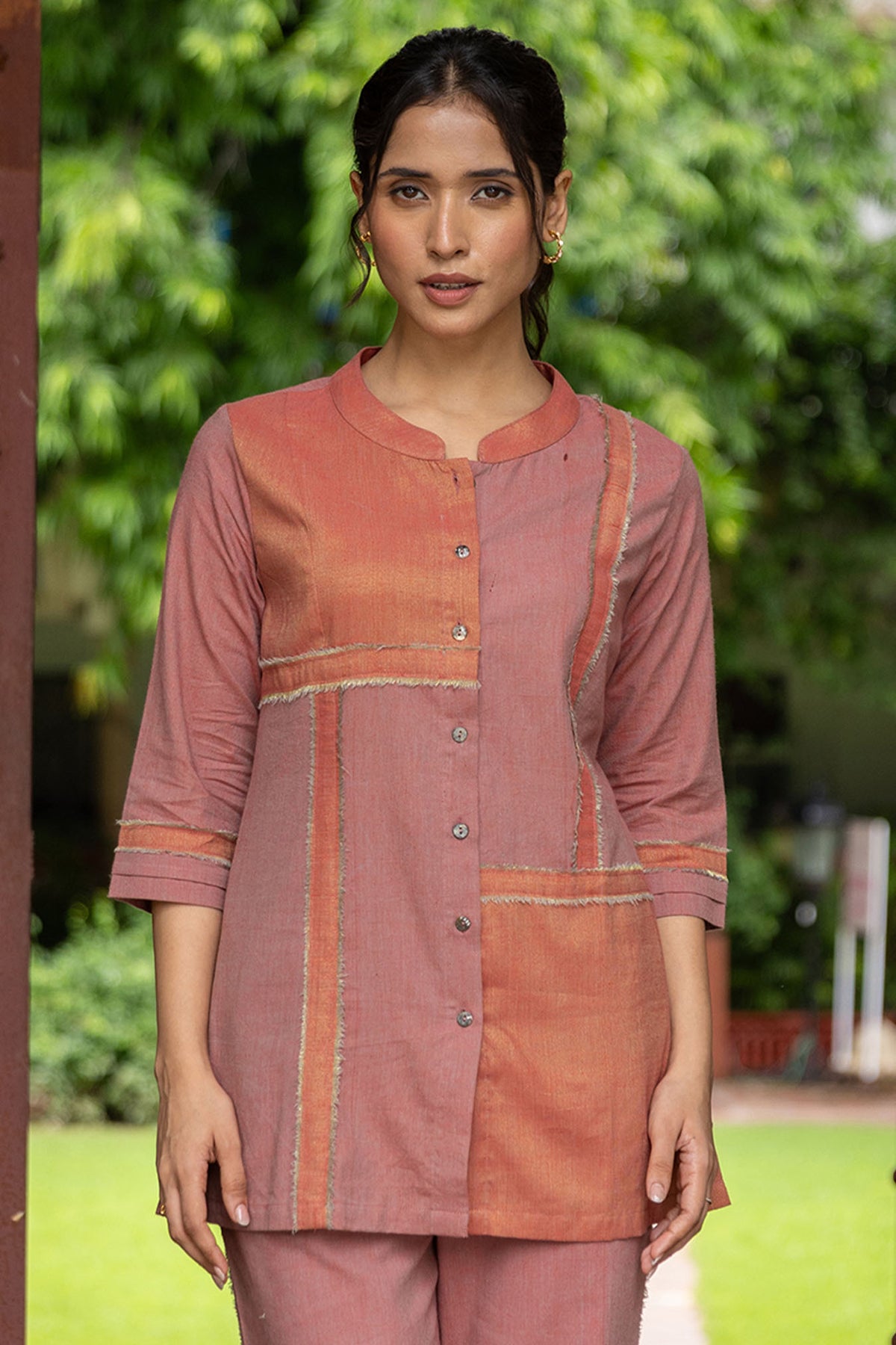designer mid-length handwoven co-ord set