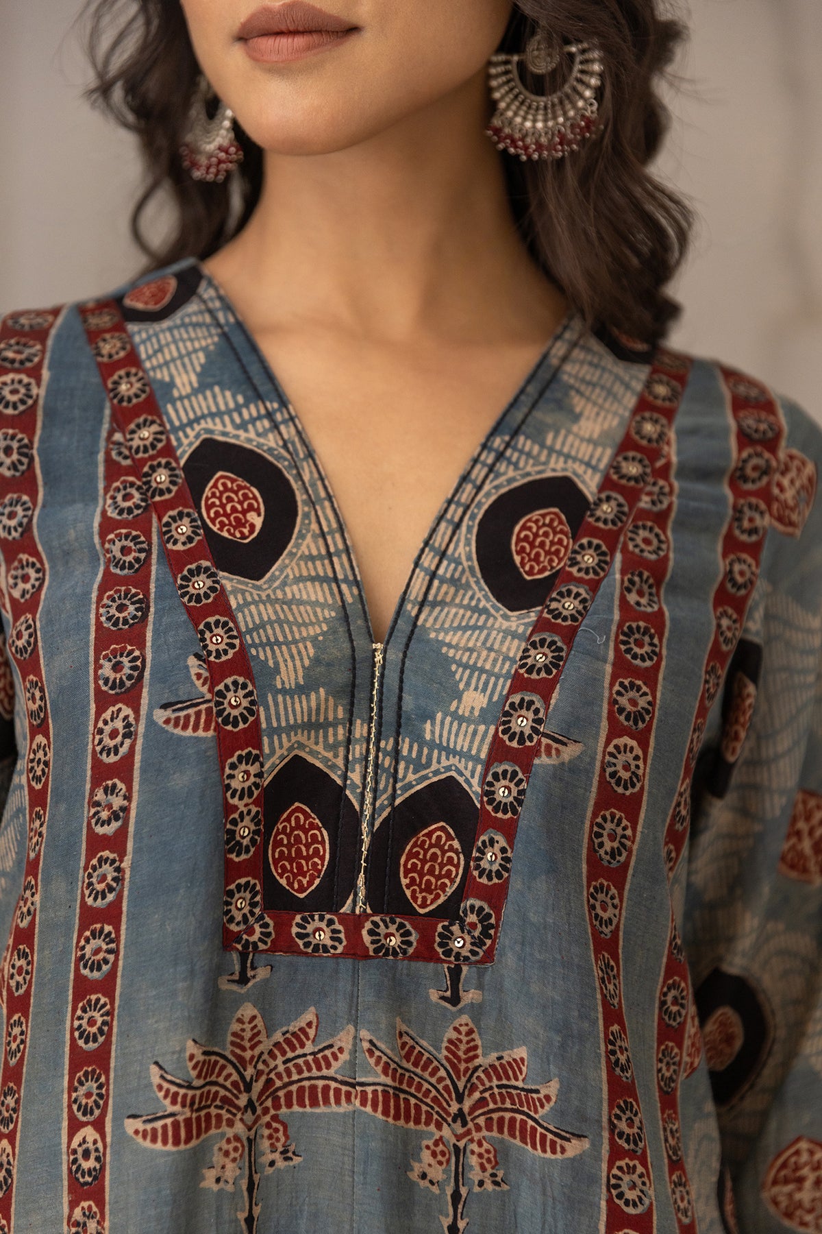 printed suit set with elastic pant