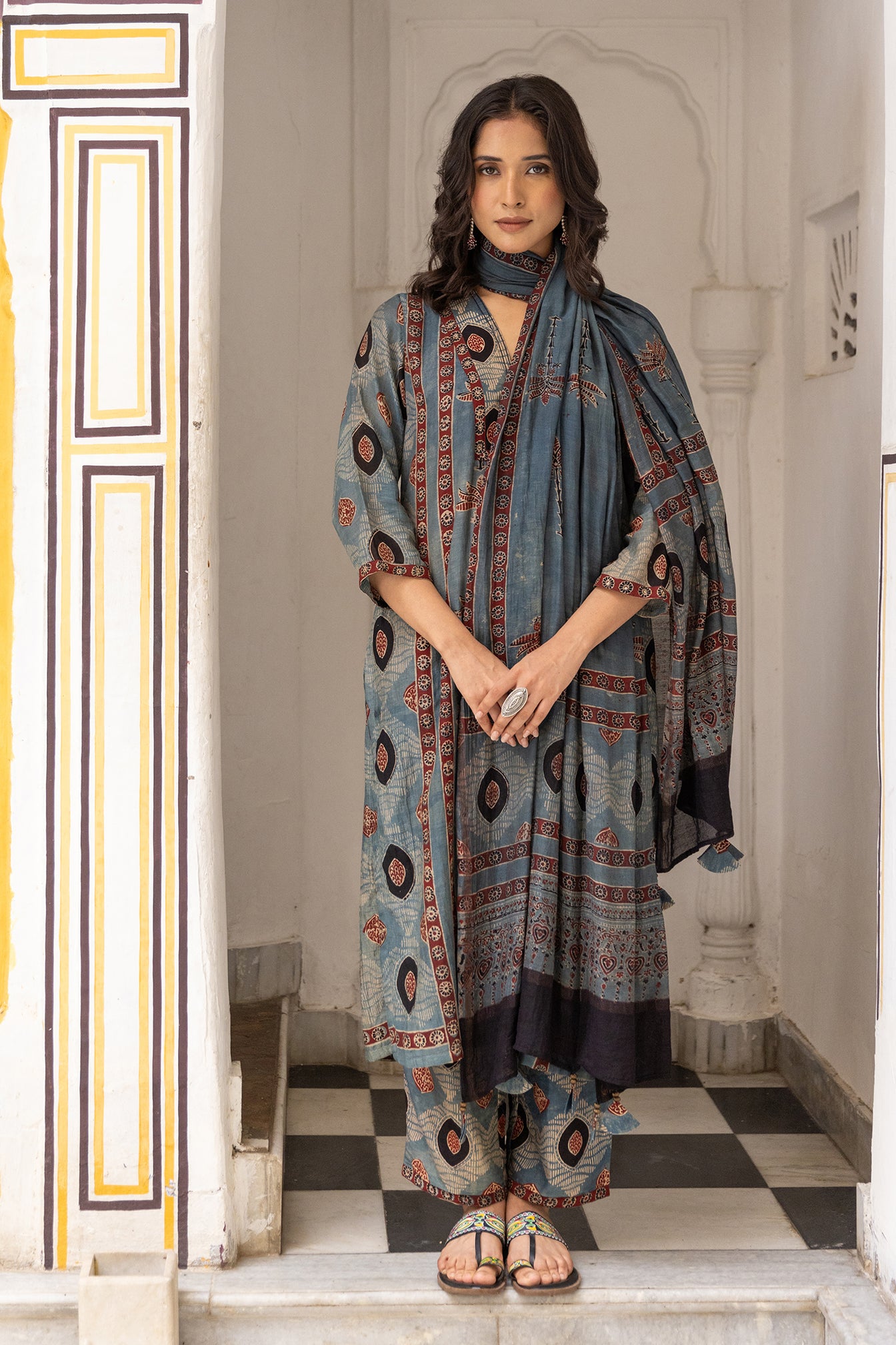 Ajrakh Print Suit for women