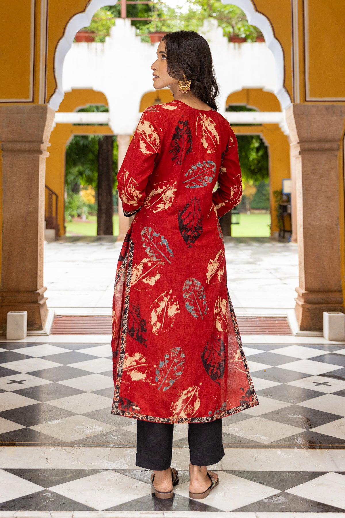printed suit set with cotton pant and dupatta
