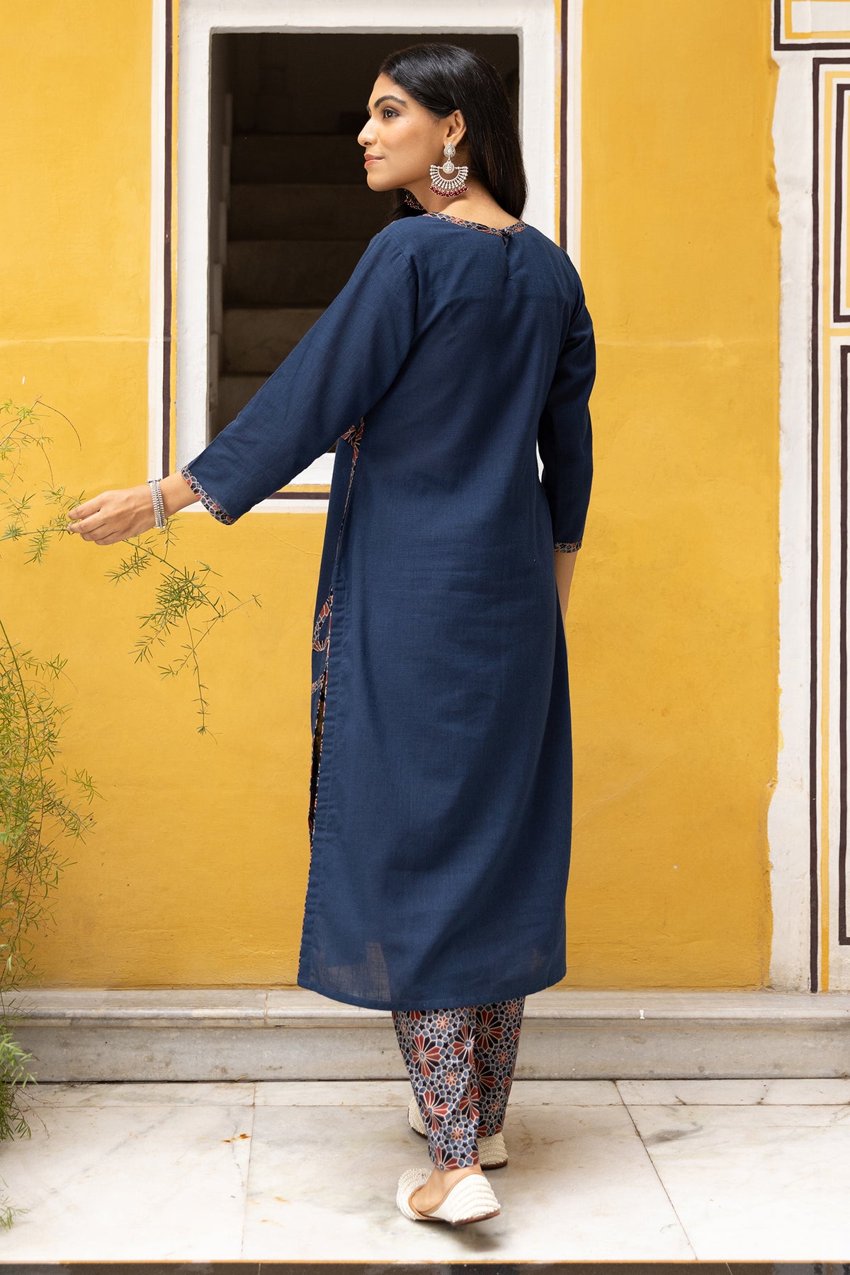 ajrakh patchwork cotton kurta