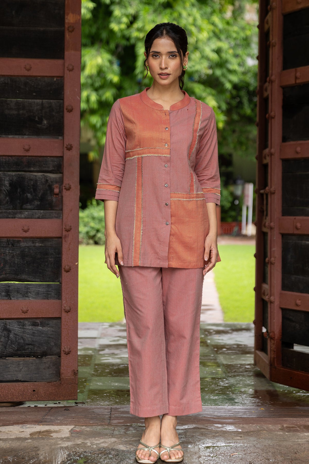 mid-length handwoven co-ord set