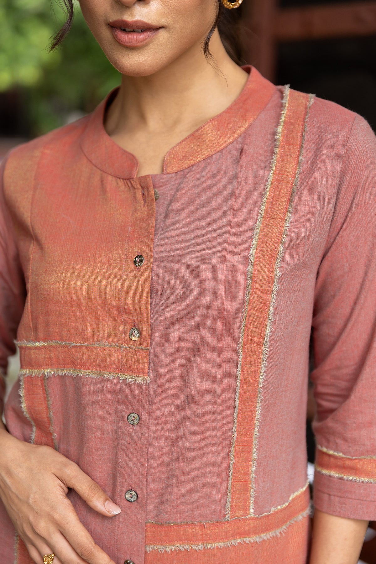 Mid-length cotton co-ord set for women