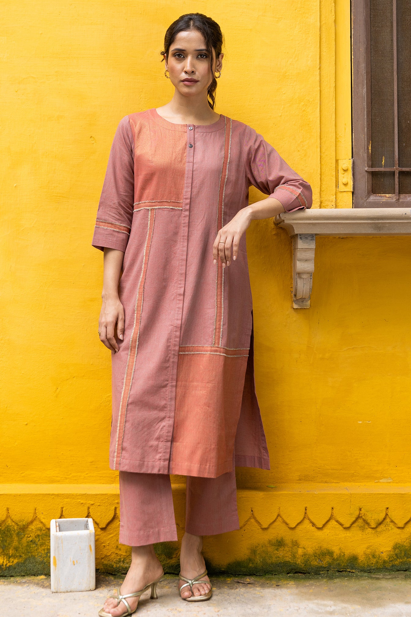 handwoven long-length cotton Co-ord Set For women