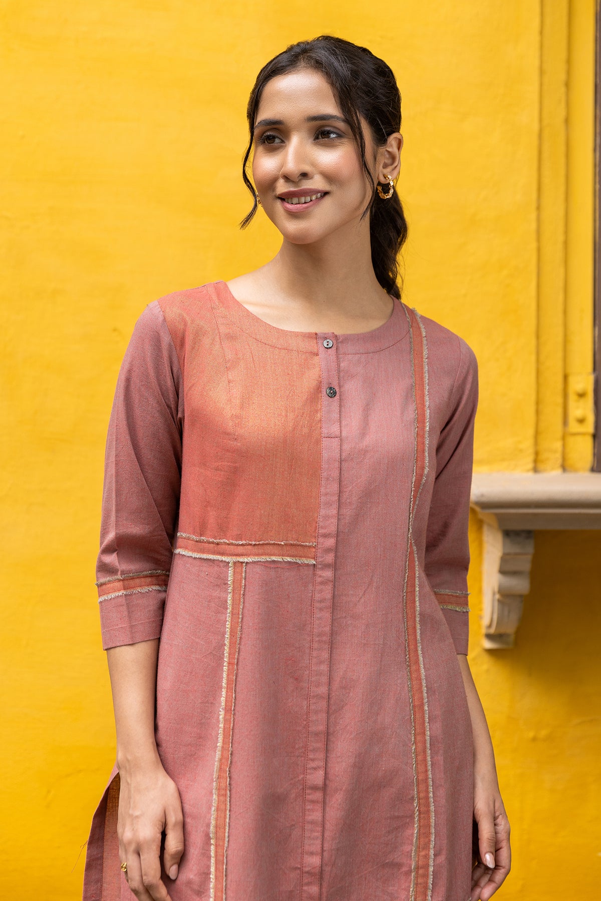 Yarn-Dyed Cotton Zari Kurta