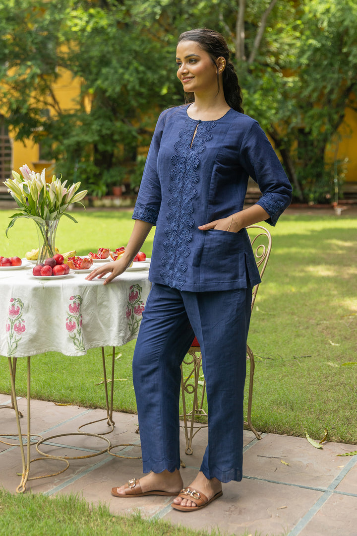 two-piece linen co-ord set for women