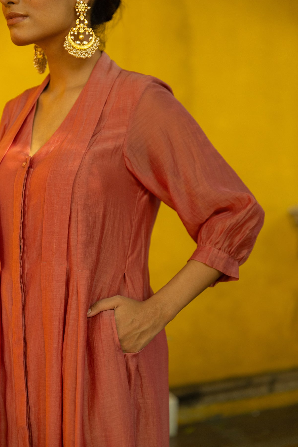 2-piece suit set with full lined with mul cotton