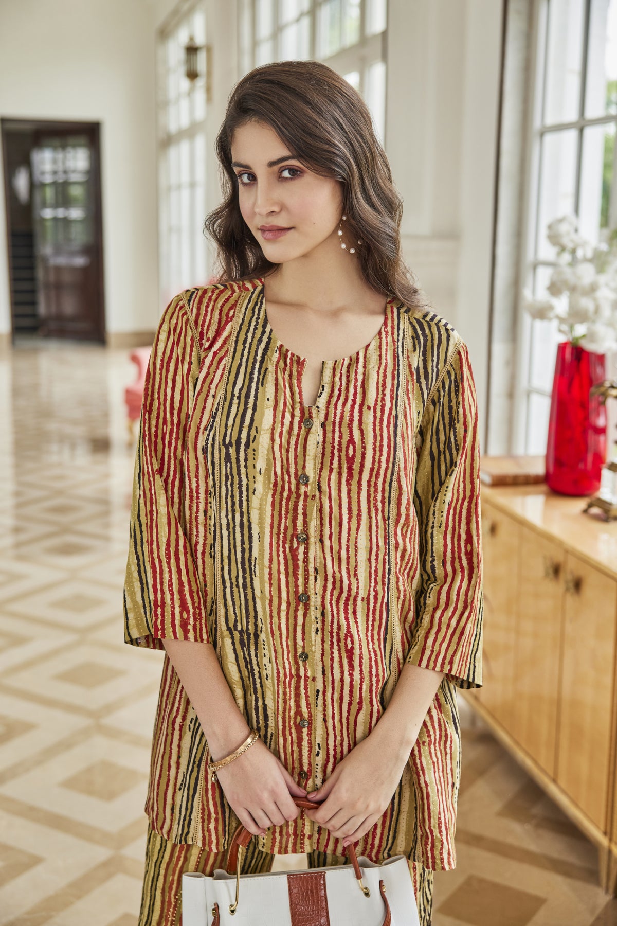 Shop Multi Striped Latest Co-Ord Set Online | The Vishnu Store