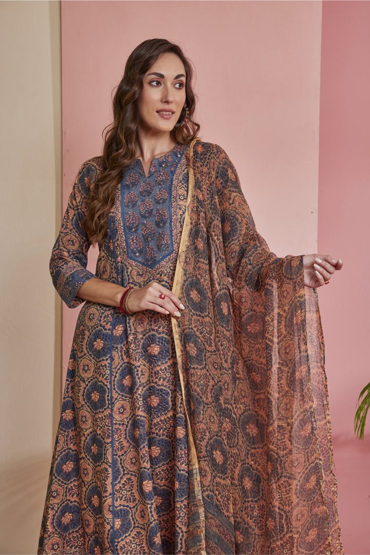 Hand-Block Printed Kota Cotton Dupatta