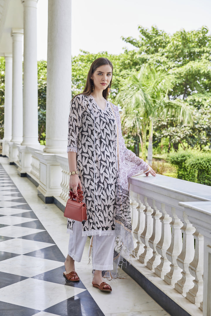 Shop Hand Block Printed Long Straight Kurta for Women online at Vishnu
